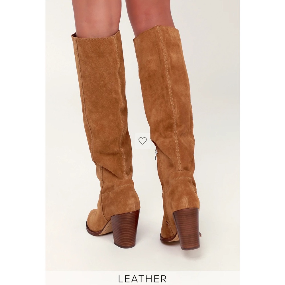 Dolce Vita Tan Suede Heeled Boots Knee High Kylar - Picture 3 of 10